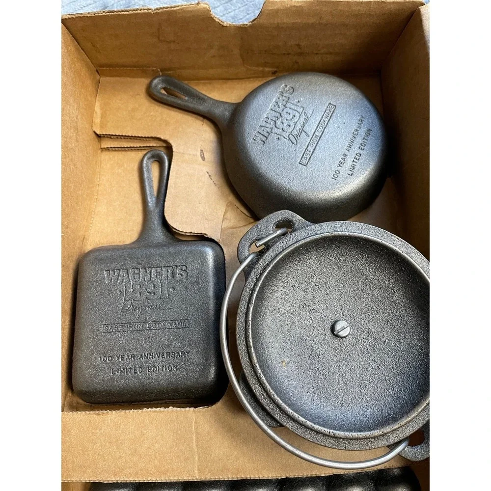 New Wagner 100 Year Limited Edition 5 Piece Miniature Cast Iron Cookware Set